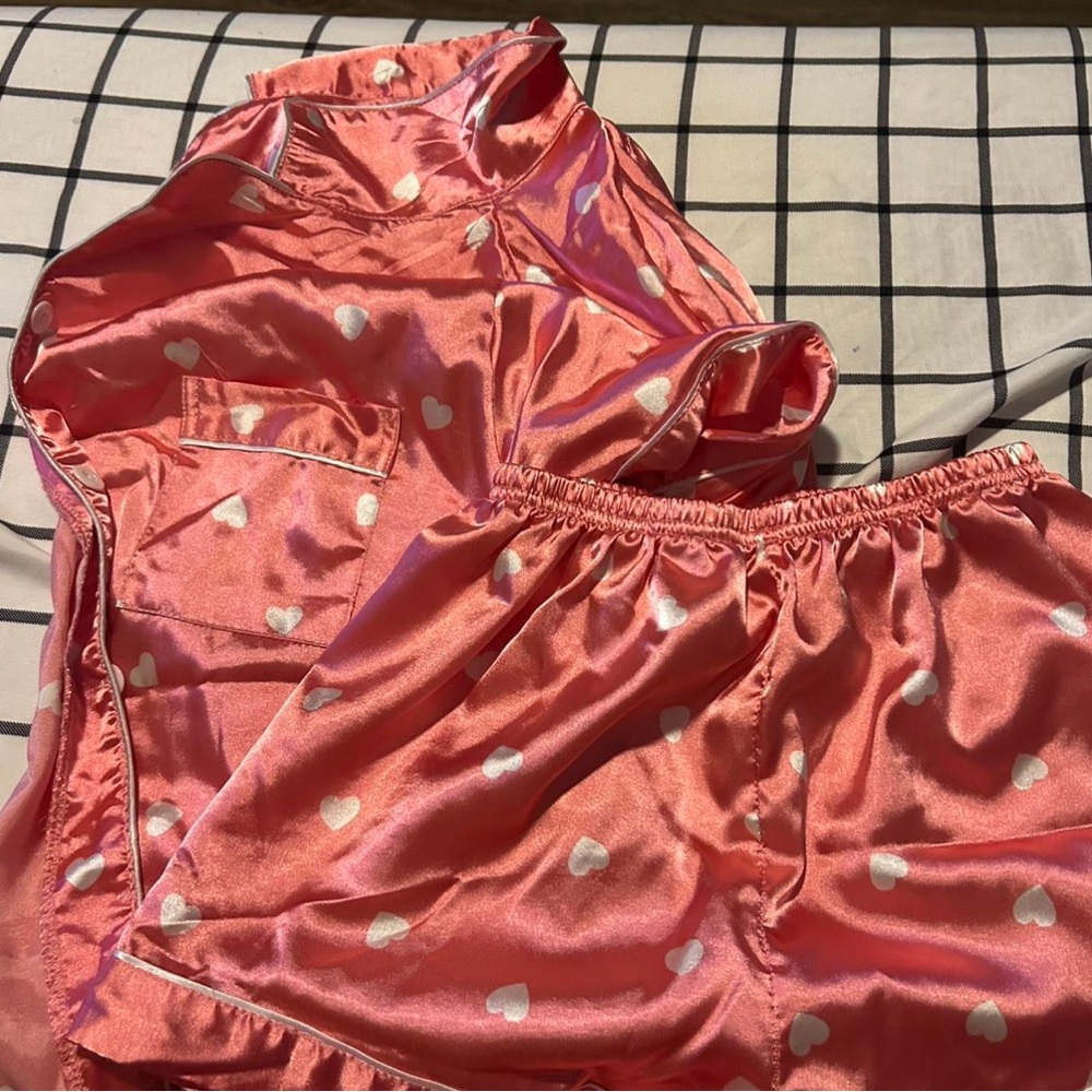 SHEIN Pink Heart Pajama Set